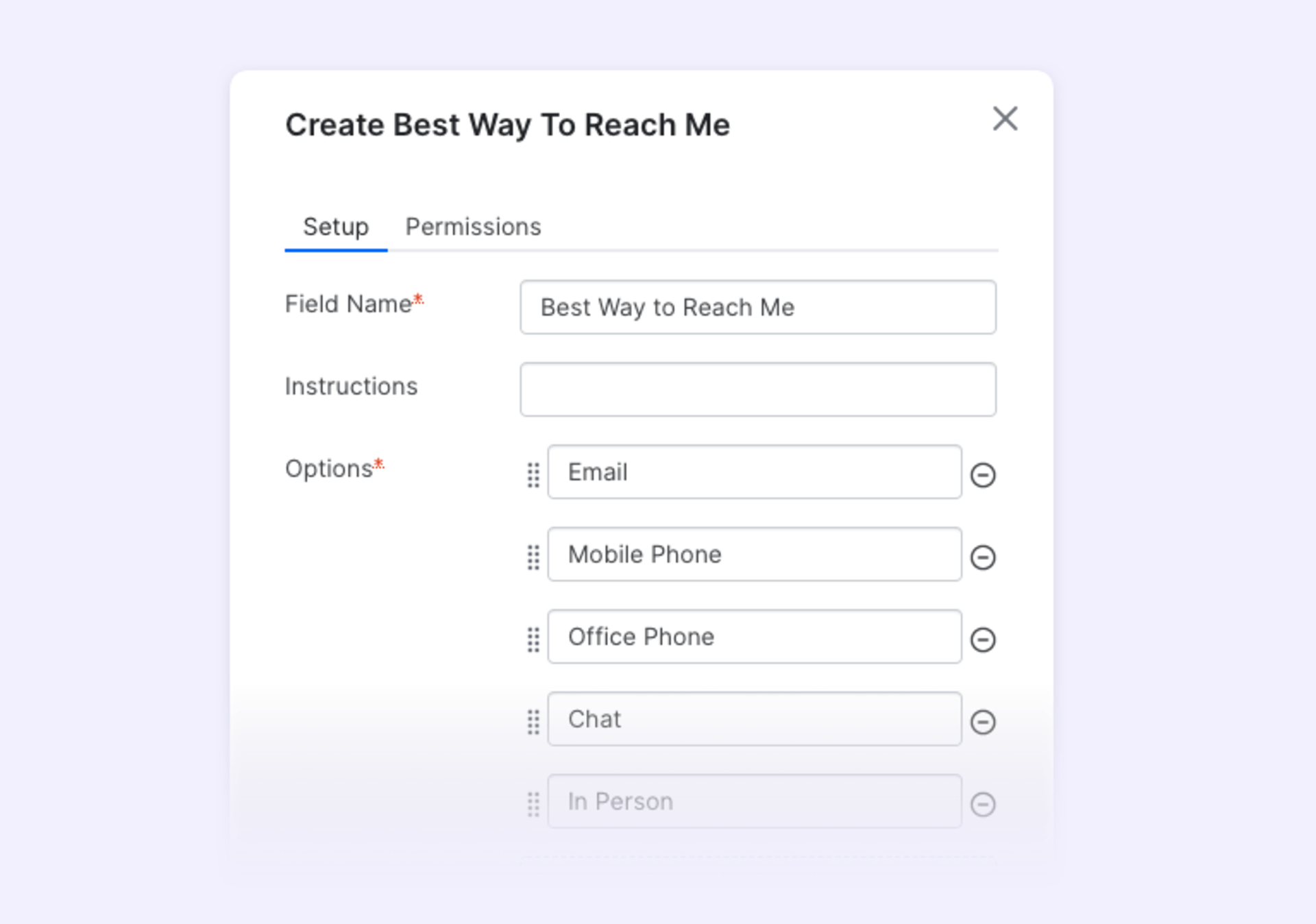 Create a "Best Way to Reach Me" custom field