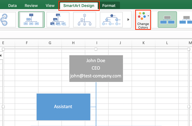 Update org chart format