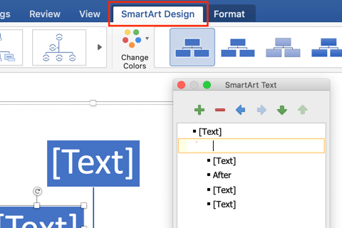 Additional organizational chart formatting options